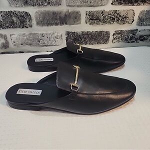 Steve Madden Black Leather Women's Loafers